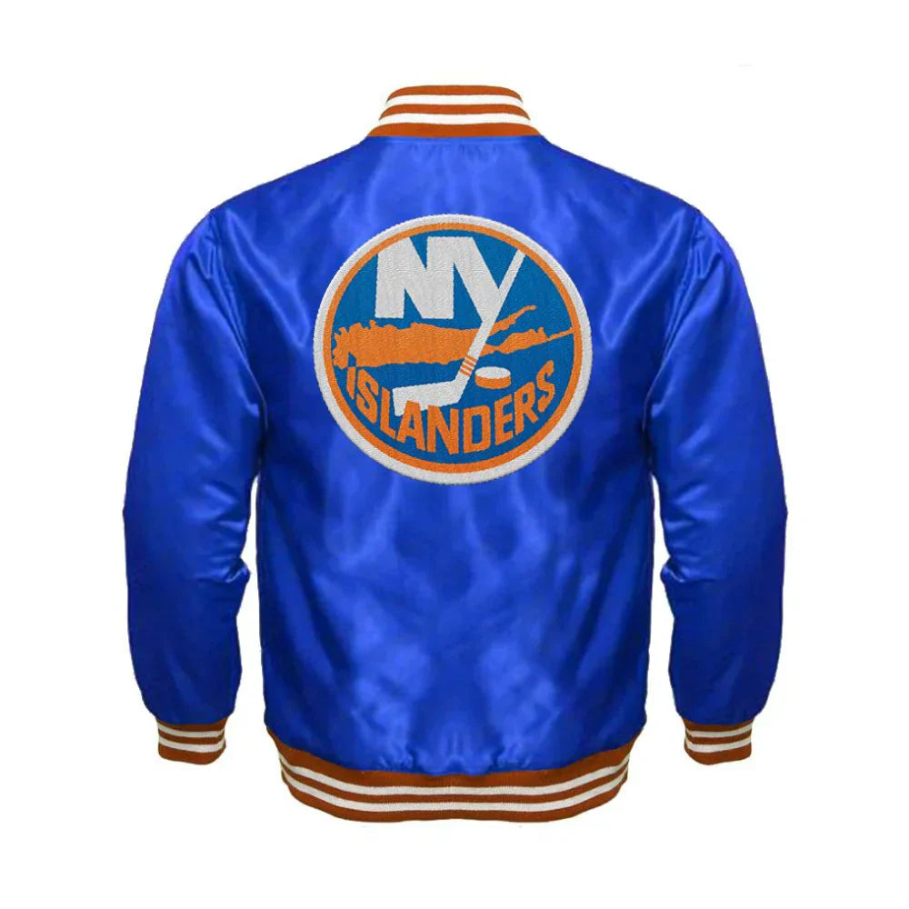 New York Islanders Satin Varsity Full Snap Jacket
