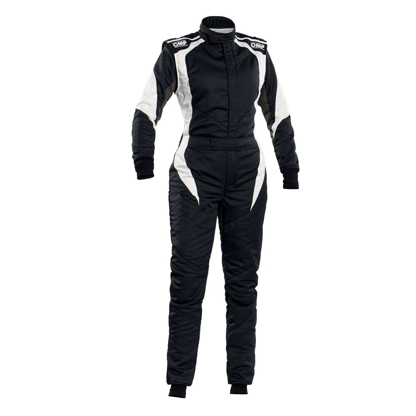 OMP FIRST ELLE Black/White Women's Go Kart Racing Suit - STORMX GEAR