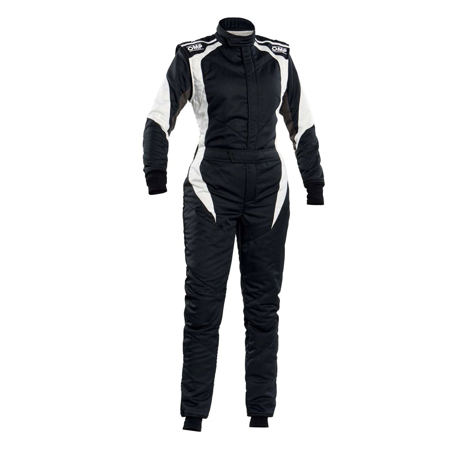 OMP FIRST ELLE Black/White Women's Go Kart Racing Suit - STORMX GEAR