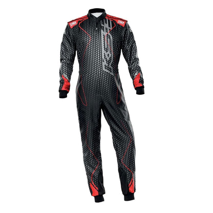 OMP KS-3 ART Go Kart Racing Suit - Black/Red - STORMX GEAR