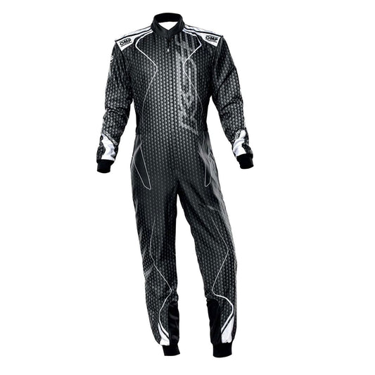 OMP KS-3 ART Go Kart Racing Suit - Black/White - STORMX GEAR
