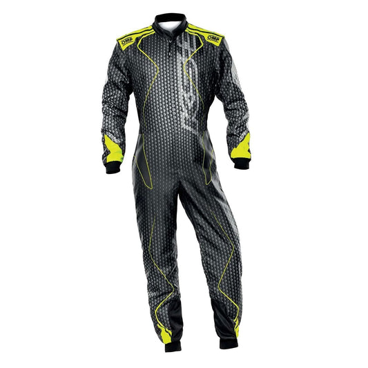 OMP KS-3 ART Go Kart Racing Suit - Black/Yellow - STORMX GEAR
