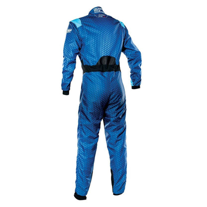 Back View Of OMP KS-3 ART Go Kart Racing Suit - Blue - STORMX GEAR