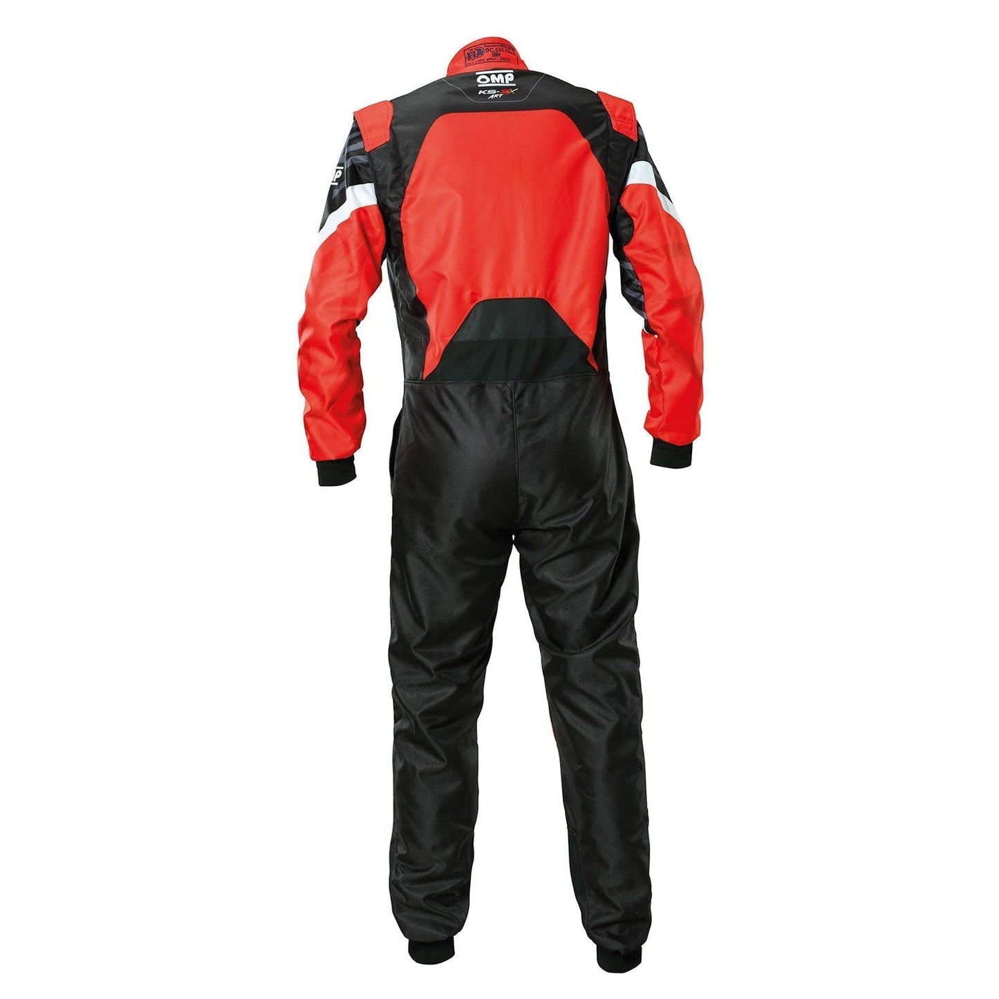 Back View of OMP KS-3X ART Style 1 Red/Black Karting Suit - STORMX GEAR