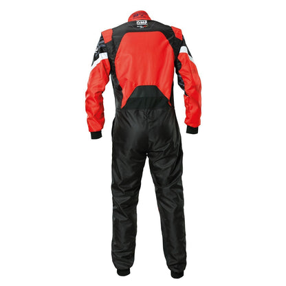 Back View of OMP KS-3X ART Style 1 Red/Black Karting Suit - STORMX GEAR