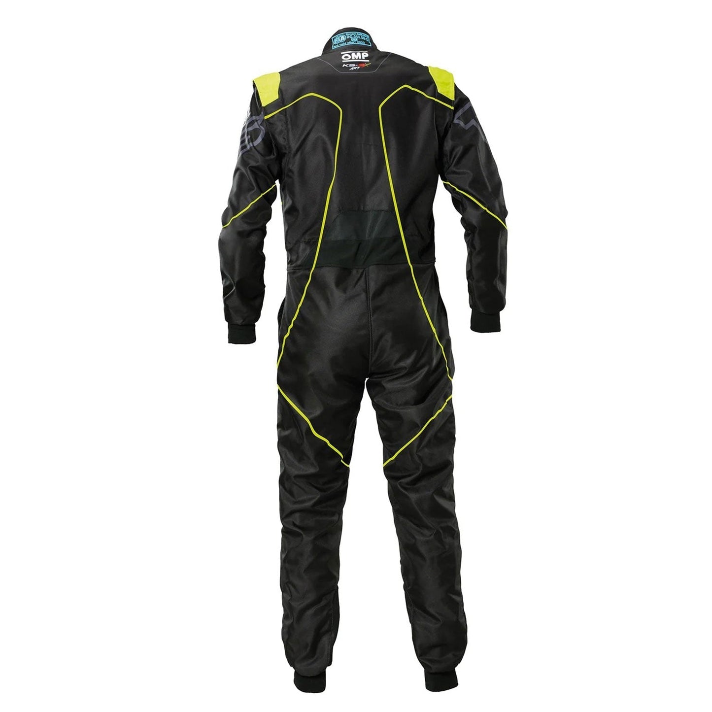Back View of OMP KS-3X ART Style 2 Black Karting Suit - STORMX GEAR