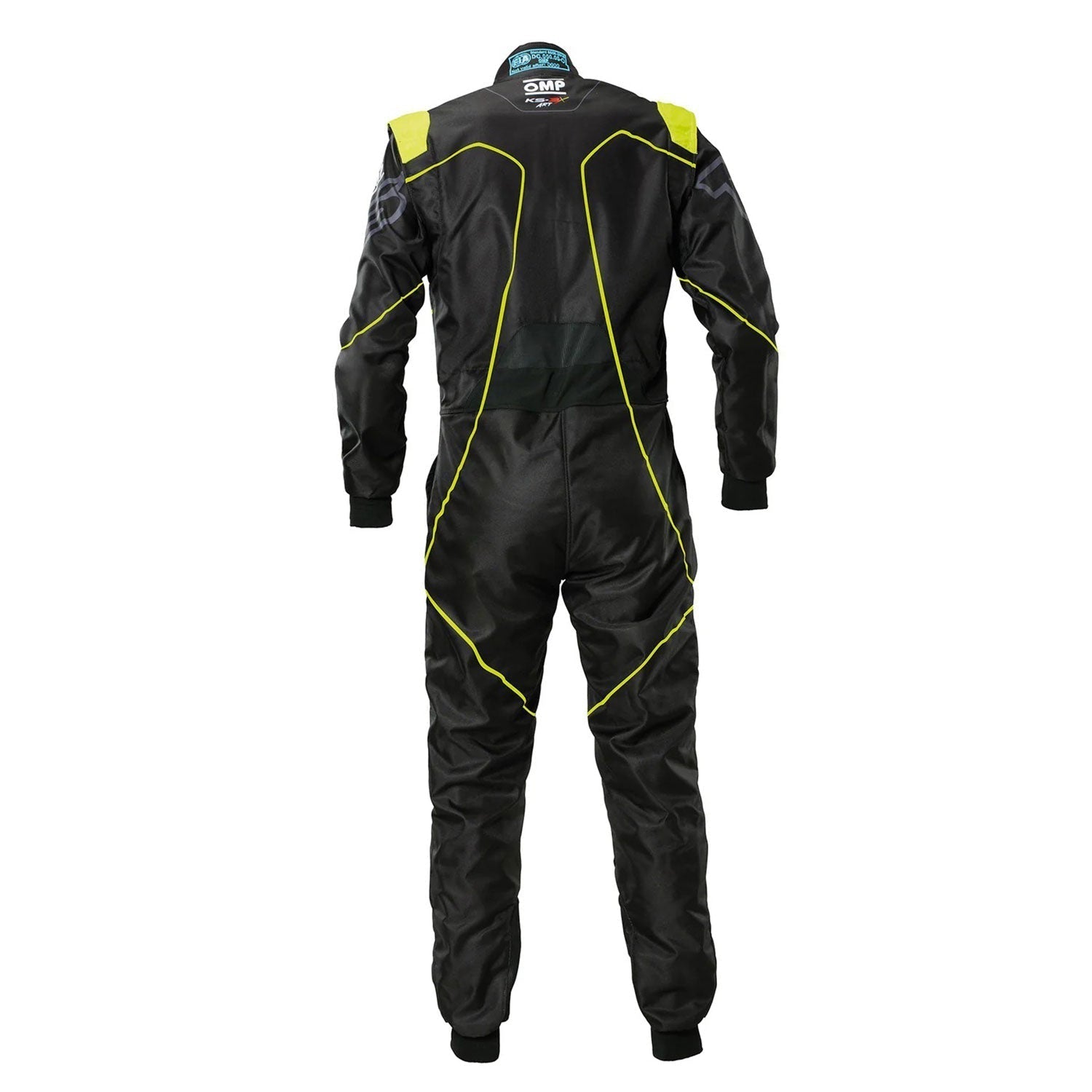 Back View of OMP KS-3X ART Style 2 Black Karting Suit - STORMX GEAR