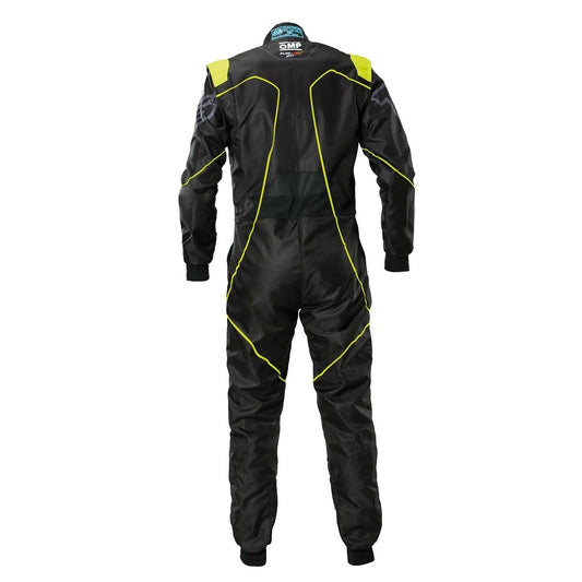 Back View of OMP KS-3X ART Style 2 Black Karting Suit - STORMX GEAR