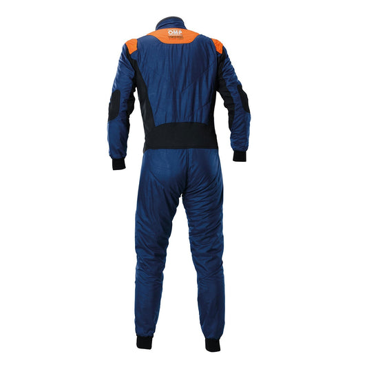 Back View of OMP Tecnica Go-Kart Racing Suit - Blue - STORMX GEAR