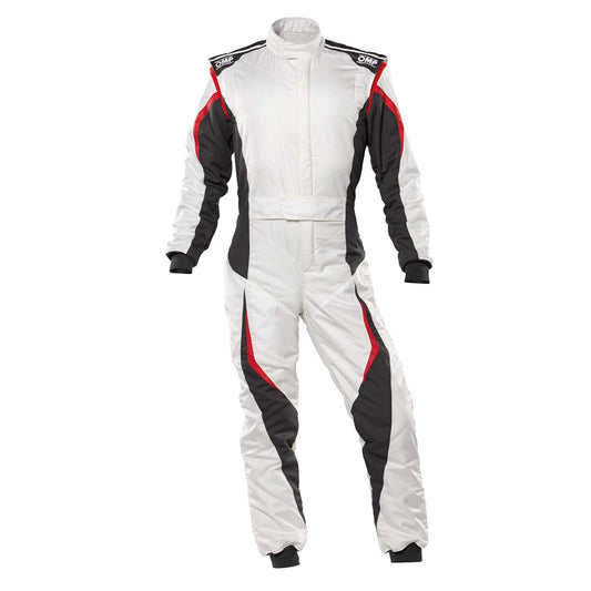 OMP White Black Red Tecnica Evo Racing Suit - STORMX GEAR