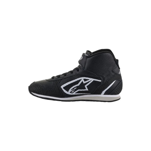 Black high-top RADAR Mechanic Racing boot with a logo on a white background