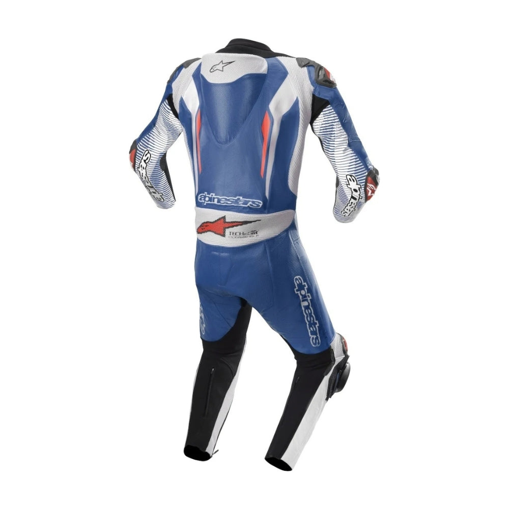 Racing Absolute One-Piece Perforated Motorcycle Leather Racing Suit White