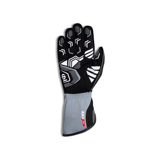Black and gray Sparco Record WP Kart race glove on a white background