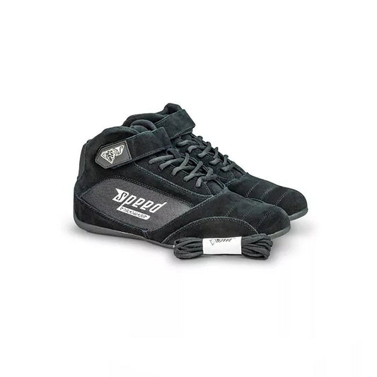 Black high-top Speed Milan KS-2 Race shoes with 'Speed' branding on a white background
