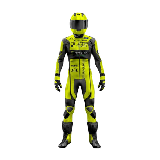 VR46 Monster Energy Custom Design MotoGP Motorcycle Leather Protective Suit