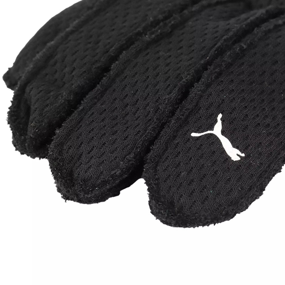 Black Valtteri Bottas 2020 F1 race gloves with a white logo on a white background