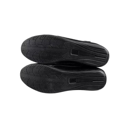 Pair of black ZK-20 Kart Racing shoes on a white background
