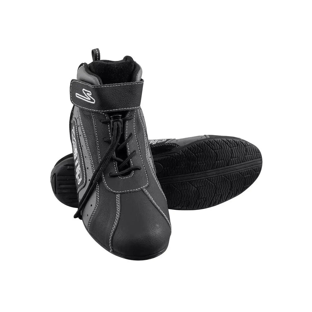 Black and gray ZK-20 Kart Racing shoes on a white background