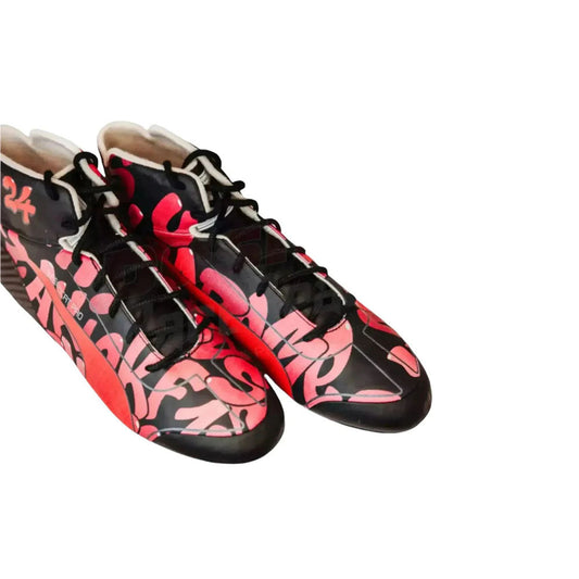 Black and red patterned Zhou Guanyu 2023 Special Edition F1 Race shoes on a white background