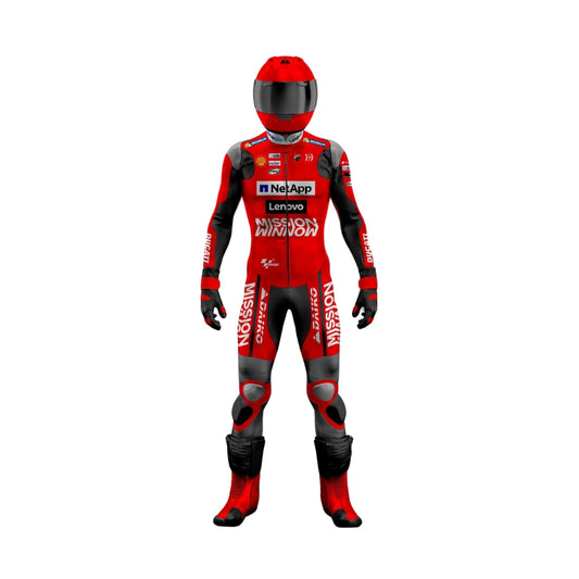Pecco Bagnaia & Jack Miller Ducati MotoGP Leather Racing Suit – Red