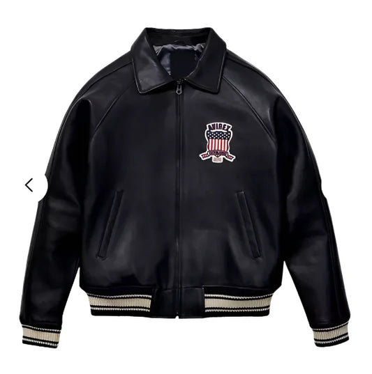 Avirex American Flight Real Bomber Leather Jacket Men